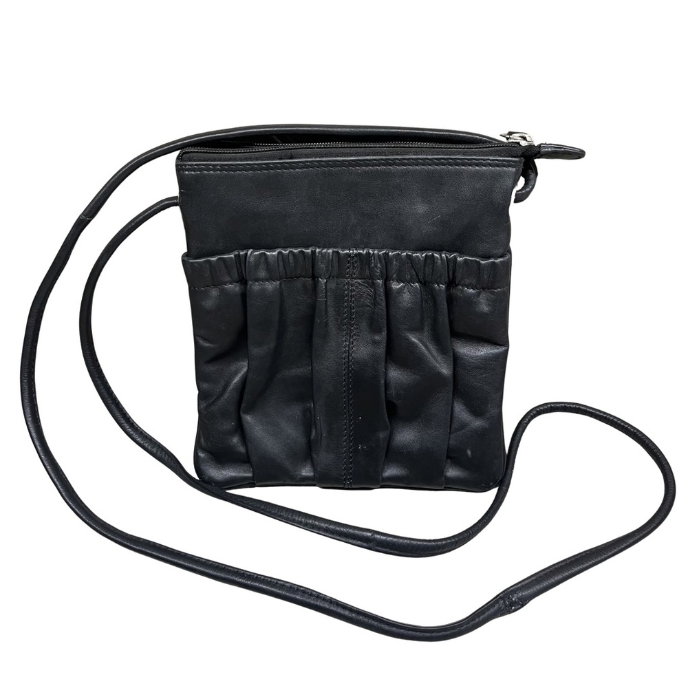 Vintage ILI New York Black Leather Crossbody Bag